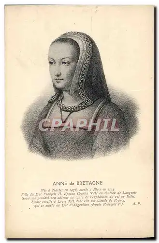 Cartes postales Anne de Bretagne