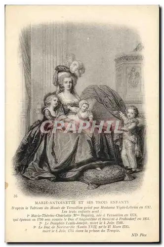 Ansichtskarte AK Marie Antoinette et ses Trois Enfants