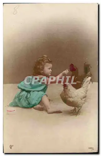 Cartes postales Enfant Coq