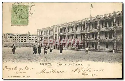 Cartes postales Militaria Tunisie Bizerte Caserne des Zouaves