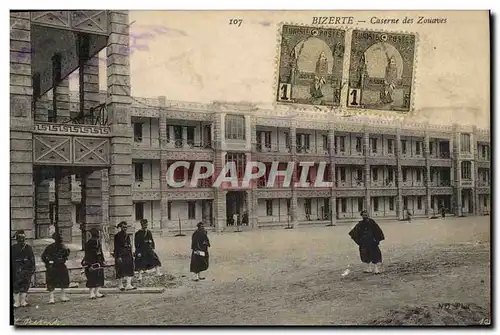 Cartes postales Militaria Tunisie Bizerte Caserne des Zouaves