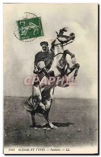 Cartes postales Militaria Fantasia Cheval Spahi