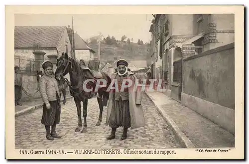 Cartes postales Militaria Villers Cotterets officier sortant du rapport