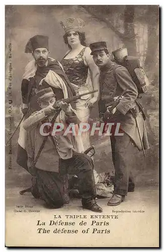 Cartes postales Militaria La Triple Entente La defense de Paris Spahi