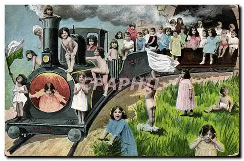 Cartes postales Fantaisie Enfants Train