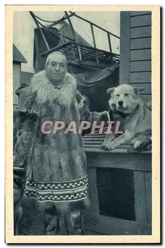 Cartes postales Polaire Amerique du Nord Son ex Monseigneur Crimont Vicaire apostolique d&#39Alasak Chien