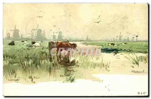 Cartes postales Fantaisie Illustrateur Zaandam Vaches