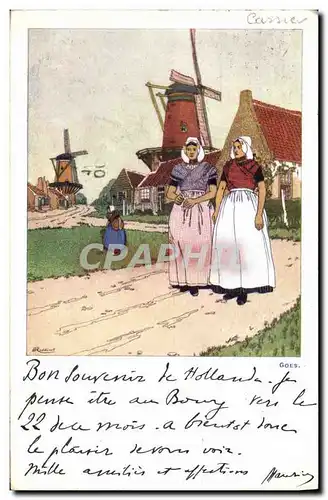 Ansichtskarte AK Fantaisie Illustrateur Goes Moulin a vent Folklore