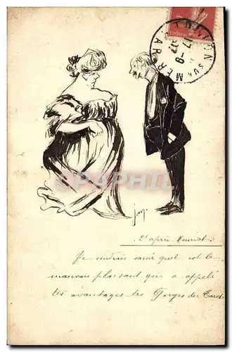 Cartes postales (dessin la main) Homme Femme forte