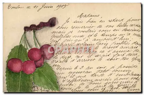 Cartes postales (dessin la main) Cerises