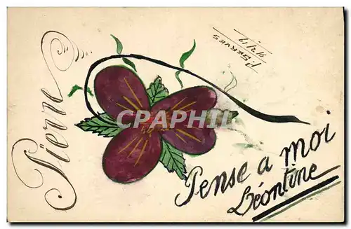 Cartes postales (dessin la main) Fleurs Pierre