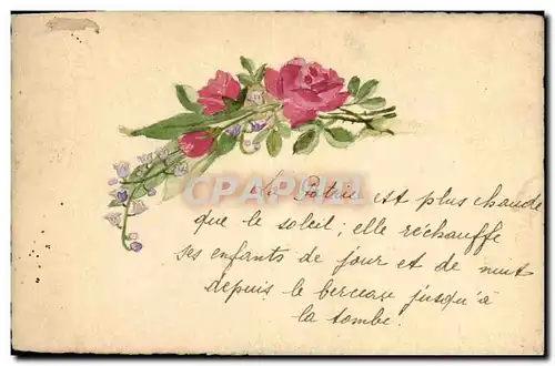 Ansichtskarte AK (dessin la main) Fleurs