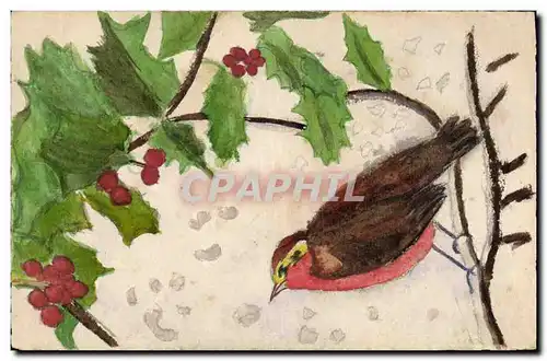 Ansichtskarte AK (dessin la main) Oiseau