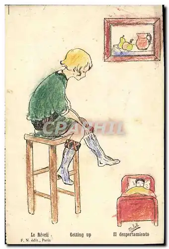 Ansichtskarte AK (dessin la main) Enfant