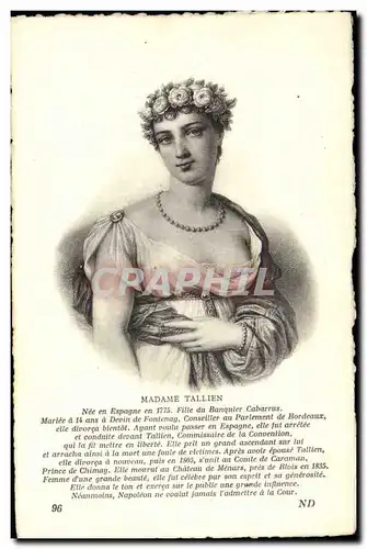 Cartes postales Madame Tallien