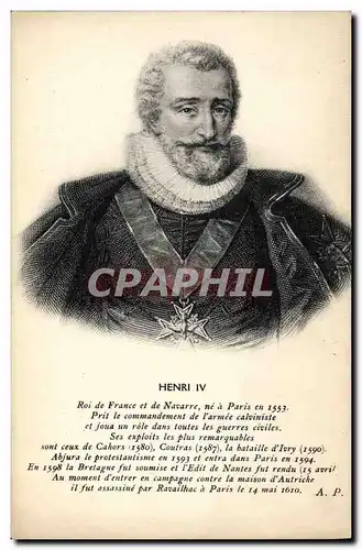 Ansichtskarte AK Henri IV Roi de France et de Navarre