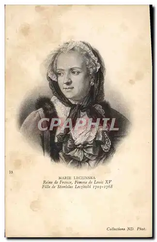 Cartes postales Marie Leczinska Reine de France