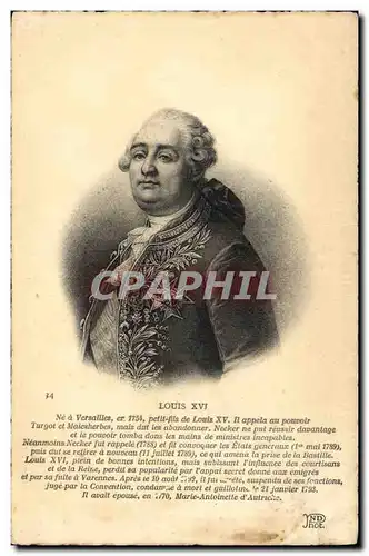 Cartes postales Louis XVI Roi de France