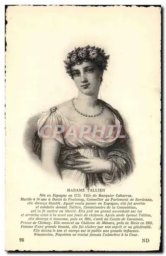 Cartes postales Madame Tallien