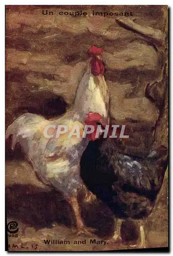 Cartes postales Coq Poule Un couple imposant