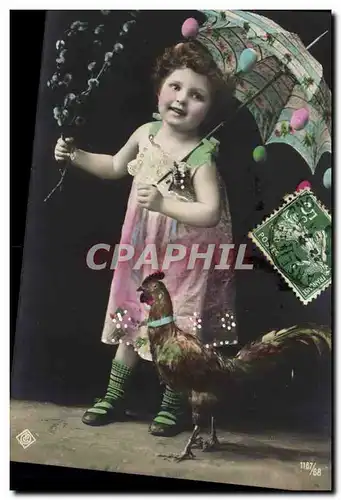 Cartes postales Coq Poule Enfant