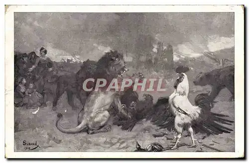 Cartes postales Coq Poule Lion Aigle Militaria