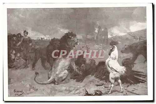 Cartes postales Coq Poule Lion Aigle Militaria