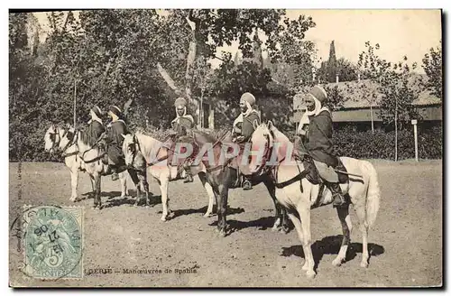 Ansichtskarte AK Militaria Algerie Manoeuvre de Spahis