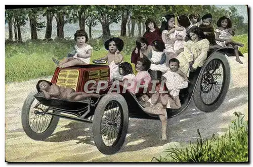 Cartes postales Fantaisie Enfants Bebes Automobile