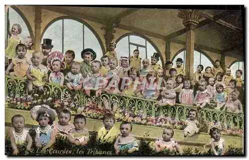 Cartes postales Fantaisie Enfants Bebes Les courses Les tribunes