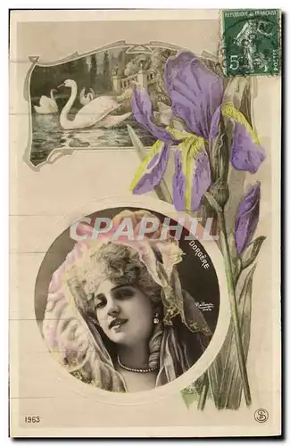 Cartes postales Theatre Femme Dorgere Cygne