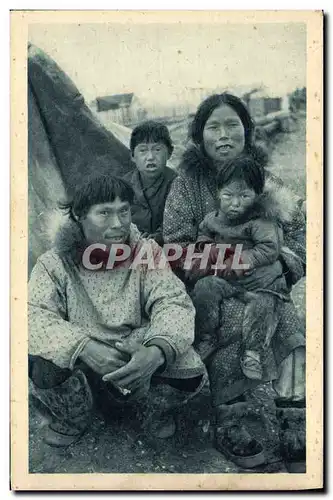 Cartes postales Polaire Famille Esquimau Cercle Arctique Alaska