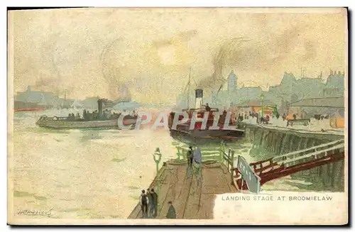 Cartes postales Fantaisie Illustrateur Landing stage at Broomielaw Bateaux