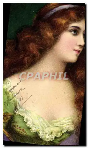 Cartes postales Fantaisie Illustrateur Collins Femme