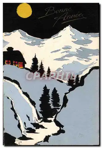 Cartes postales (dessin la main) Montagne