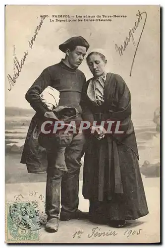 Cartes postales Bateau de peche Paimpol Les adieux de Terre Neuvas Le depart pour les bancs d&#39Islande