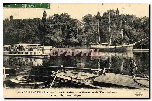 Ansichtskarte AK Bateau de peche Suresnes Les bords de la Seine Le Morutier de Terre Neuve