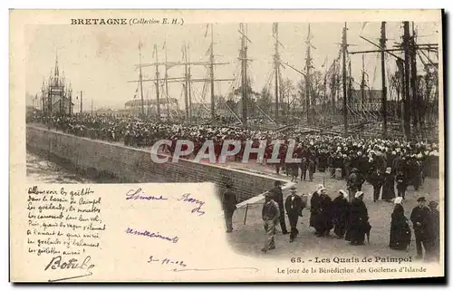 Cartes postales Bateau de peche Les quais de Paimpol Le jour de la benediction des Goelettes d&#39Islande