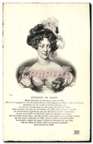 Ansichtskarte AK Duchesse de Berry Marie Caroline de Bourbon