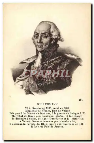 Cartes postales Kellerman Marechal de France Duc de Valmy