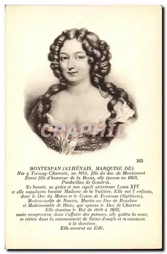 Cartes postales Montespan Athenais Marquise de