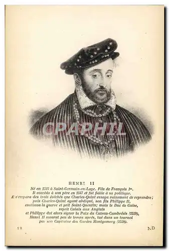 Cartes postales Henri II Roi de France