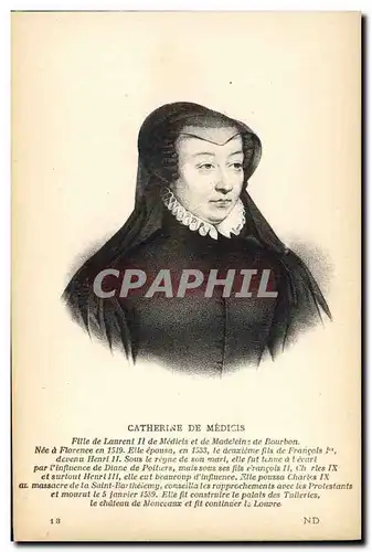 Cartes postales Catherine de Medicis