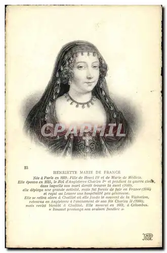 Ansichtskarte AK Henriette Marie de France