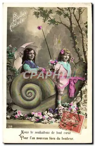 Cartes postales Escargot Enfants