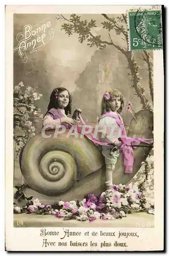 Cartes postales Escargot Enfants