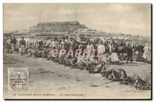 Cartes postales Militaria Taourirt Maroc Oriental Le camp des Spahis