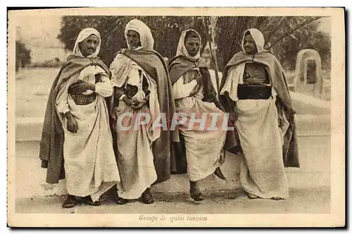 Cartes postales Militaria Groupe de Spahis tunisien