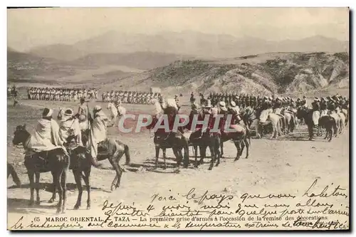 Ansichtskarte AK Militaria Maroc Oriental Taza La premiere prise d&#39armes a l&#39occasion de la remise des deco