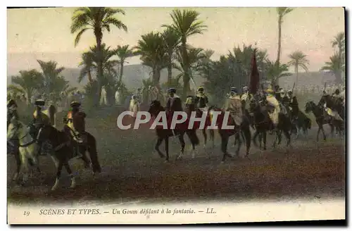 Cartes postales Militaria Un Goum defilant a la Fantasia